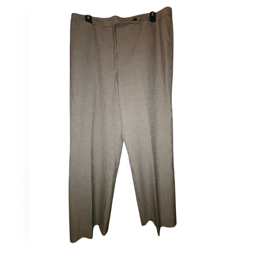 ANN TAYLOR Stretch wireless brown houndstooth dress pants. SIZE 14